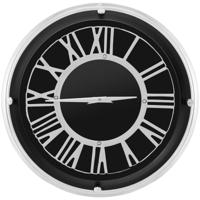34,5 cm Stille Wandklok Zilveren Frame Zilveren Romeinse Cijfers Glazen Kap Grote Moderne Decoratieve Wandklok voor Thuis Kantoor