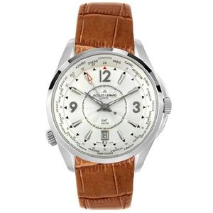 Jacques Lemans horlogeband GU200 / G175 Leder Cognac 23mm + bruin stiksel