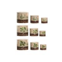 Grondlegger Home ESPRIT Bruin Groen Keramisch Cottage 13,6 X 13,6 X 11,8 CM (3 Onderdelen) (3 Stuks)