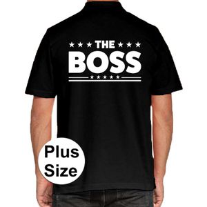 Zwart plus size The Boss polo t-shirt voor heren 4XL  -