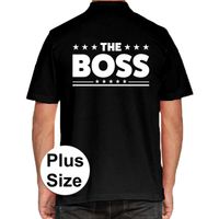 Zwart plus size The Boss polo t-shirt voor heren 4XL  -