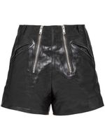 Prada short en cuir à double zips - Noir