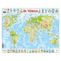 Selecta Larsen legpuzzel kaart wereld - geografisch, 80st.