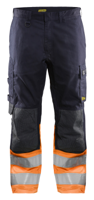 Blåkläder Multinorm inherent werkbroek 14881513 | Marineblauw/Oranje | Maat 58 - 7330509720448