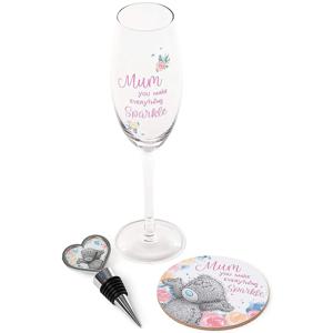 Me to You moederdag prosecco/wijn giftset - Flessenstopper/champagneglas/onderzetter