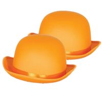 4x stuks oranje bolhoed voor volwassenen 4x stuks oranje bolhoed voor volwassenen