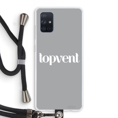 Topvent Grijs Wit: Samsung Galaxy A71 Transparant Hoesje met koord