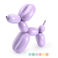 Modelleer ballonnen 130cm Pastel mix met pomp (30st) - thumbnail