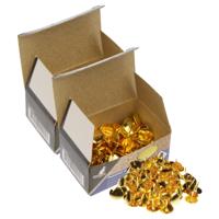 Punaises plat - set 400x - goud - voor prikbord - thumbnail