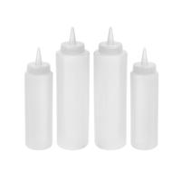 Doseerflessen set - 8x stuks - 250 en 400 ml - kunststof - knijpflessen/sausflessen