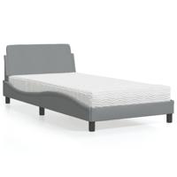 Bed met matras stof lichtgrijs 100x200 cm