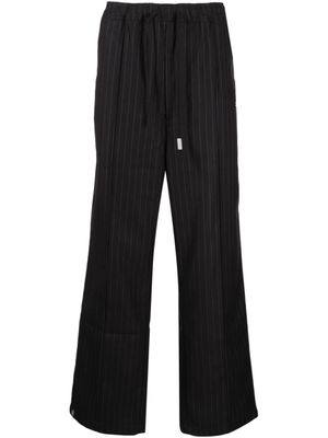 izzue pantalon droit à taille élastiquée - Noir