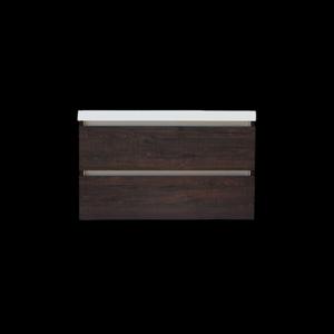 Onderkast Trendline Met Greeplijst Aluminium 100x47x52 Cm Brown Oak