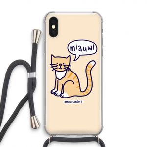 Miauw: iPhone XS Transparant Hoesje met koord