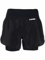 Jil Sander short à logo imprimé - Noir