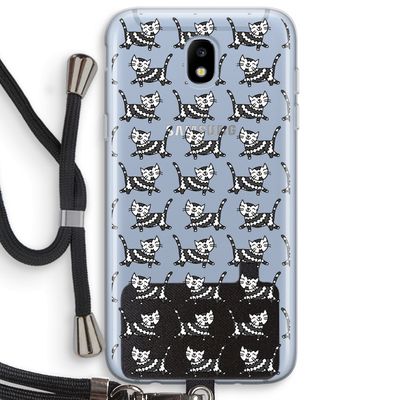 Zwarte poes: Samsung Galaxy J5 (2017) Transparant Hoesje met koord