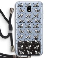 Zwarte poes: Samsung Galaxy J5 (2017) Transparant Hoesje met koord