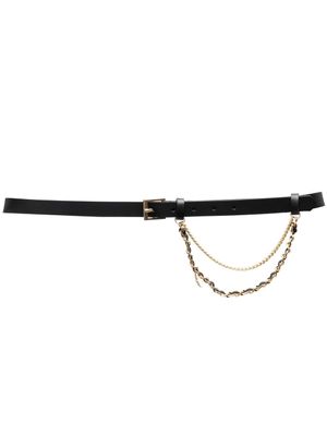 Zadig&Voltaire ceinture en cuir à détail de chaîne - Noir