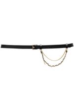 Zadig&Voltaire ceinture en cuir à détail de chaîne - Noir