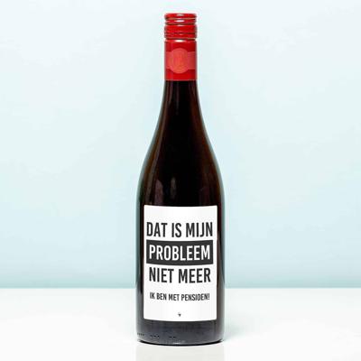 Wijnfles Pensioen Niet mijn probleem meer - Rood (Merlot)