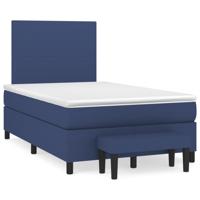 Boxspring met matras stof blauw 120x190 cm
