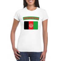 T-shirt met Afghaanse vlag wit dames - thumbnail