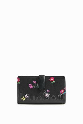 Gebloemde portemonnee - BLACK - U