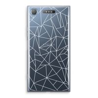 Geometrische lijnen wit: Sony Xperia XZ1 Transparant Hoesje