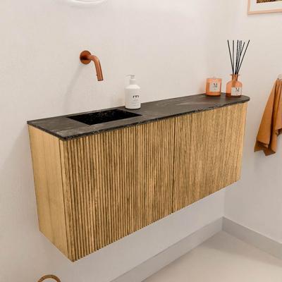 Toiletmeubel Mondiaz Joya Dlux | 101.6 cm | Meubelkleur Oak | Faye wastafel Lava Wasbak Links | Zonder kraangat(en)