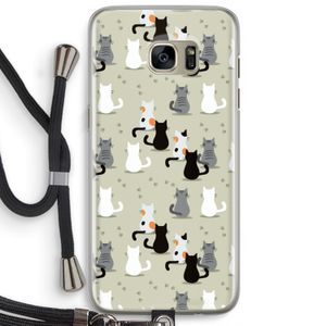 Katten: Samsung Galaxy S7 Edge Transparant Hoesje met koord