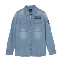 Indian Blue Jeans Zomer shirt jongens - blauw - denim badge