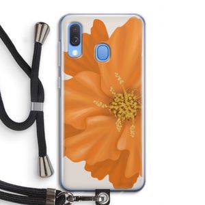 Orange Ellila flower: Samsung Galaxy A40 Transparant Hoesje met koord