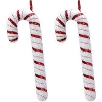 2x Kerst hangdecoratie snoepstokken 34 cm - thumbnail