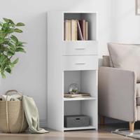 Hoge kast 40x42,5x124 cm bewerkt hout wit