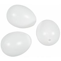 Witte plastic paaseieren 10 stuks 6 cm - Feestdecoratievoorwerp - thumbnail
