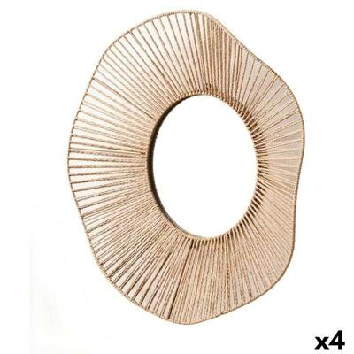 Wandspiegel Gift Decor Natuurlijk Golven 59 x 11 x 59 cm (4 Stuks)
