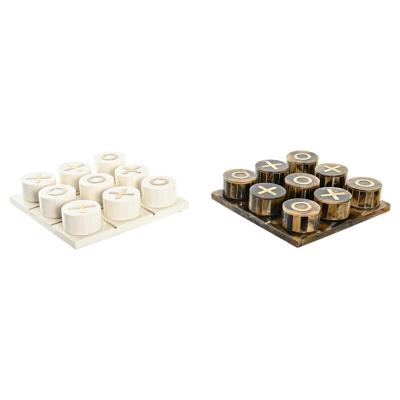 Decoratieve figuren DKD Home Decor Bordspel 20,5 x 20,5 x 5 cm Wit Amber Metaal Modern