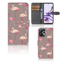 Motorola Moto G13 | G23 | Telefoonhoesje | Met pasjeshouder | Flamingo