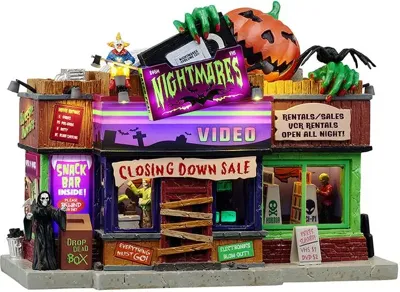 Lemax nightmares video verlicht huisje Spooky Town 2025