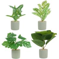 Kunstplant in cementen pot 4 assorti 35 cm | 12 stuks