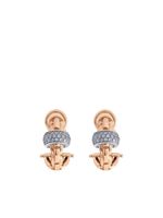 FOPE boucles d'oreilles en or rose 18ct pavées de diamants - thumbnail