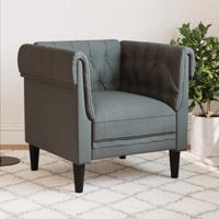 Fauteuil Chesterfield-stijl stof donkergrijs - thumbnail