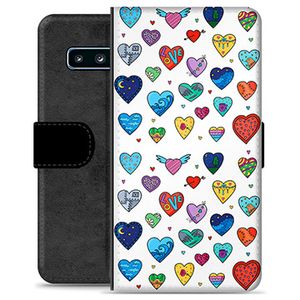 Samsung Galaxy S10 Premium Portemonnee Hoesje - Hartjes