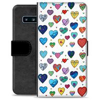 Samsung Galaxy S10 Premium Portemonnee Hoesje - Hartjes