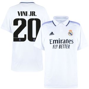 Real Madrid Shirt Thuis 2022-2023 + Vini Jr 20 (Officiële Cup Printing)