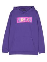 Versace Kids hoodie à logo imprimé - Violet - thumbnail