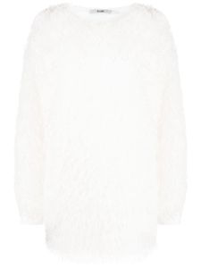 b+ab robe texturée à manches longues - Blanc