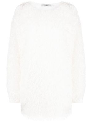 b+ab robe texturée à manches longues - Blanc