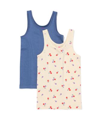 HEMA Kinderhemden stretch katoen kersen - 2 stuks blauw (blauw)