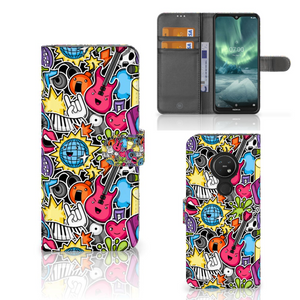 Nokia 7.2 | Nokia 6.2 Wallet Case met Pasjes Punk Rock